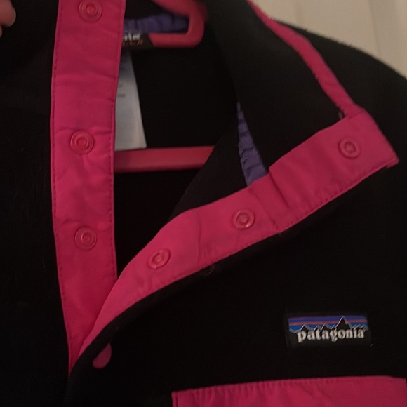 Black and pink fleece snap-t Patagonia - Picture 5 of 8
